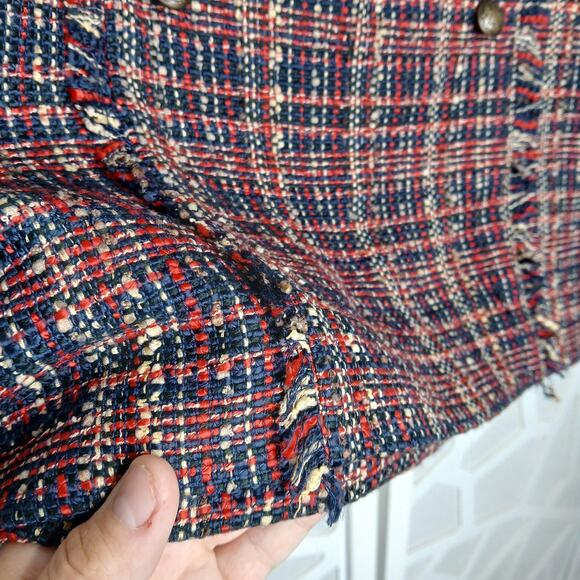 Court & Rowe Belle Noel Plaid Tweed Mini Skirt Womens LG Preppy Academia School - Picture 4 of 11